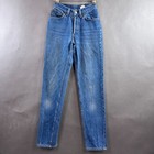 Vintage Levis 501 Jeans Womens 1 Blue Button Fly Denim Pants Made In Usa 22x30