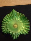 Antique Victorian Cased White And Green Jack In The Pulpit Vase 6 Inches Tall