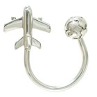 Tiffany   Co Sterling Silver Plane Globe Airplane Keychain Key Ring In Box pouch