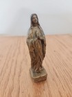 Antique Carved And Painted Hand Carved Wood Statue Madonna Mary Jesus 4 75  Top