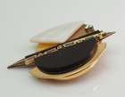 Vintage Abstract Art Deco Style Mother Of Pearl Pin Pendant By Marena Germany