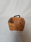 Vintage 1994 Longaberger Sweet Basil Basket Leather Handles 5 X 5 X 2 75  bx2