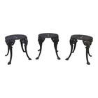 3 Antique Cast Iron Garden Side Tables stools C1920