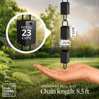 Rain Chains Direct - Square Link Rain Chain - 8 5 Ft - Durable Black