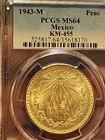 1943 Mo Mexico  1 00 Silver Peso 0  720   ms-64 Ngc   Beautiful Wwii Coin