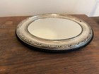 Vintage Dresser Vanity perfume Tray  Mirrored  Silver Plated  10  X 8   Oval  