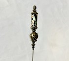 Hatpin With Vintage Tibetan Design    Antique Bronze   Hand Made Artisan Ceramic