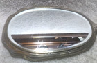 Antique Hand Held Turn Of The Century Vanity Mirror Engraved Silver Back Vintage