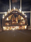 Martha Stewart Christmas Wood Arch Cut Out Mini Candles Lights Up Santa Winter