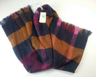 Plaid Scarf Womens One Size Multicolor Fringe Wrap Shawl Soft Cozy Winter Warm