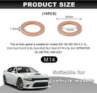10 Pcs Oil Drain Plug Gasket  14mm Cooper Crush Washer Oil Sealing Gaskets  Auto