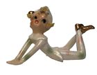 Pair Of Lefton Pixie Figurines Elves Style 305 Collectible Lusterware Mcm