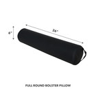 Forpro Full Round Bolster Pillow  Black  Oil And Stain-resistant  For Massage