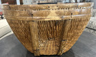 Large 23  Vintage Woven Bamboo Winnowing Basket rice Fanning Bowl 13 5 tall