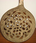 Large Vintage Metal Brass bronze Wall Art Decor Pierced Spoon Slotted Antique 
