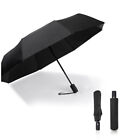 Large Automatic Black Umbrella Anti Rain Windproof Out Folding Compact Umbrella