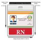 Rn Badge Buddy Oversized Horizontal Extra Long Id Backer For Registered Nurses