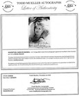 Vintage  champion  Actress  Marilyn Maxwell  Signed 5 X 7 Sepia Photo C o a 