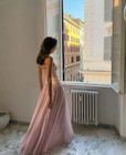 Elegant Spaghetti Strap A-line Evening Dresses Formal Sleeveless Prom Gowns Sexy