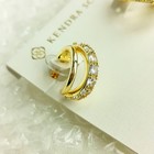 New       Kendra Scott Livy Gold White Crystal Huggie Earrings       