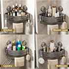Volpone Shower Caddy Suction  or Drill  Corner Shelf Bathroom Storage Organizer