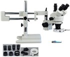 3 5-90x Stereo Zoom 144 Led Ring Light Trinocular Microscope Dual-bar Boom Stand