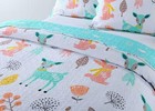 100  Cotton Kids Bedspread Quilts Set For Boys Girls Bedding  Forest Deer Twin