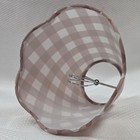 Brown white Gingham Fabric Bell Clip-on Lamp Shade 3  X 6  Dia X 5  High