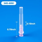 100 Pack 34 Ga 4mm Disposable Needles With Caps For Scientific 34g 0 16 Inch 