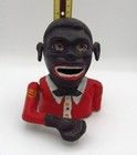 Vintage Black Americana Cast Iron Jolly Coin Bank Repro By John Harper 