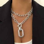 Women s Jewelry Exaggerated Chunky Mult-layer Chain Choker Necklace Lightweight 