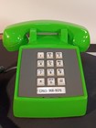     vintage Comdial Touch Tone Desk Telephone Lime Green Clean Works