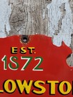 Vintage Yellowstone Porcelain Sign Old National Park Us Forest Service Arrowhead