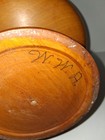 Vintage 8 5    Hand Turned Made Wooden Bowl On Pedestal Primitive Old Signed Wwa