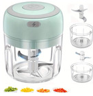 1pc Usb Rechargeable Electric Garlic Chopper - 250ml Mini Food Processor -new