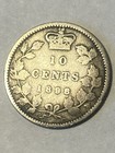 Canada 10 Cents 1898 Silver Coin Queen Victoria Circulated Uncertified