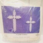 Vtg Tiny Treasure Ornament Diy Crystal Bead Crosses Merri Mac Kits
