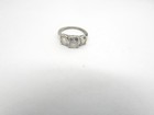 Triple Cubic Zirconia Stone Sterling Silver Size 8 Ring Vintage