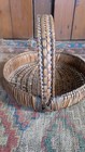 Antique Early 20th C Wood Splint Flat Gathering Buttocks Basket 10 