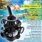 272526 Sand Filter Multiport Valve Replacement For Pentair 262506 1-1 2 Inch 6 W