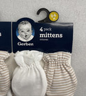 8 Pack Gerber Mittens No Scratch Neutral Colors Unisex Baby 0-6 Months  New