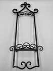 Vertical Black Wrought Iron Wall Plate Display Rack  Pictures Scroll 21 5    Tall