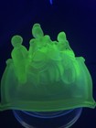 1937 Uranium 2 Piece    martha Washington   s Trinket Box    Powder dresser vanity Jar