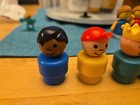 Vintage 1970 s Fisher Price Little People Figure Lot 5 - 3 Wood Body 2 Plastic