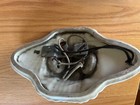 Antique Porcelain Rare Art Deco Flush Mount 2 Bulb Fixture-bl- Uranium Glow