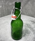 Vintage Grolsch Green Empty Beer Bottle W porcelian Swing Top Lid 16oz