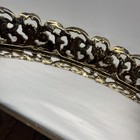 Vtg Oval Mirror Vanity Tray Gold Filigree Ornate Frame Perfume Dresser Jewelry