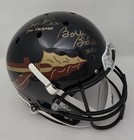 Chris Weinke  2000 Heisman    Bobby Bowden  scalp Em   Signed Fsu Helmet Jsa Psa