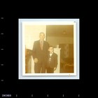 Old Vintage Square Color Photo Man Boy Glasses Bowtie Snapshot Photograph