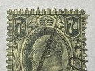 Great Britain Gb Stamp 1910 Scott 145 7d Edward Vii Used Green Used